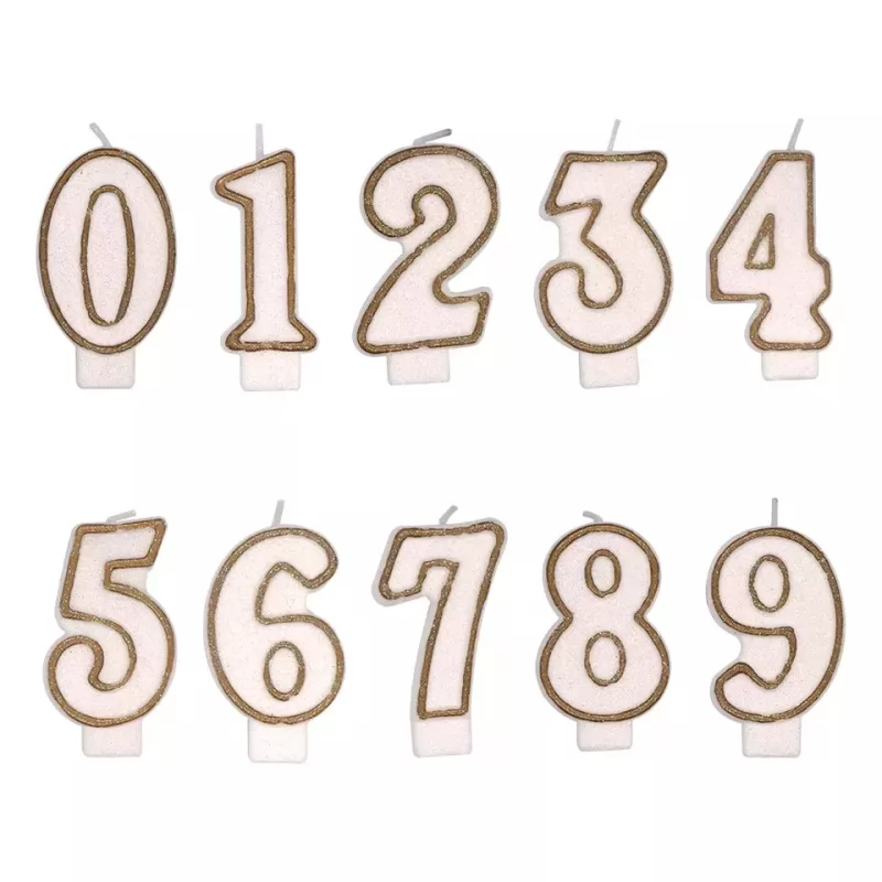 Printed Craft Border Number Candles for Birthday Party 0-9