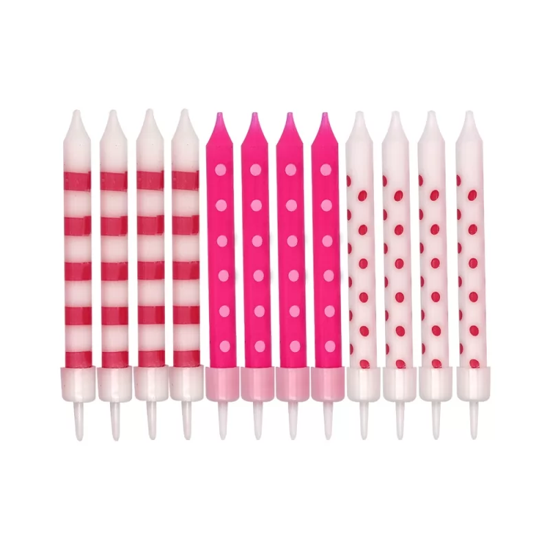 Birthday Party Decorative Candles with Polka Dot Thread Candle Cupcakes