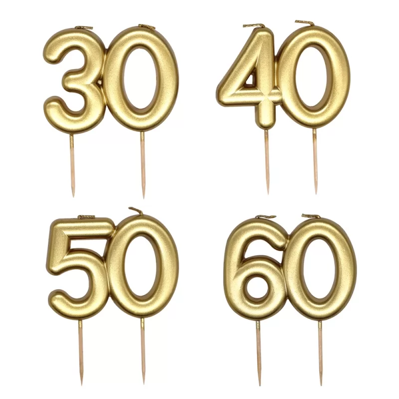 Customizable metal double number birthday candle "30 40 50 60" number candle