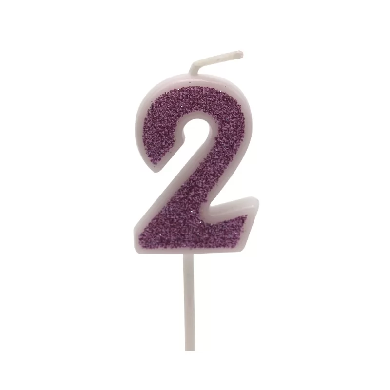 Pink Glitter Digital Birthday Candles for Small Birthday Party