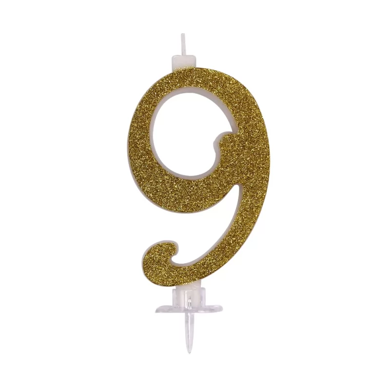 Creative Birthday Number Candle with Gold Sprinkler
