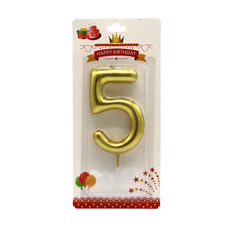 0-9 Golden Silver Party Cake Decorating Kids Number Candles