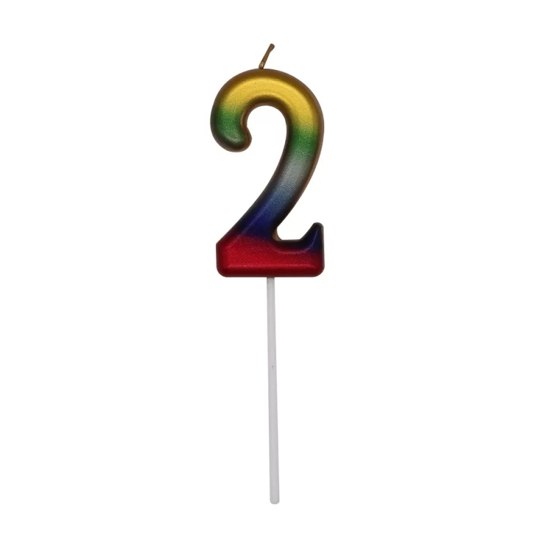 colorful creative gradient number 0-9 birthday candle