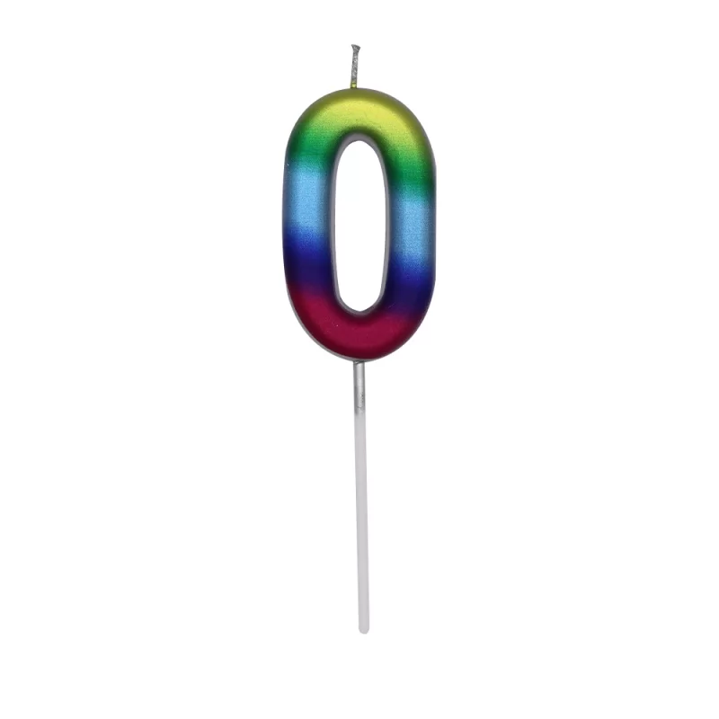 colorful creative gradient number 0-9 birthday candle