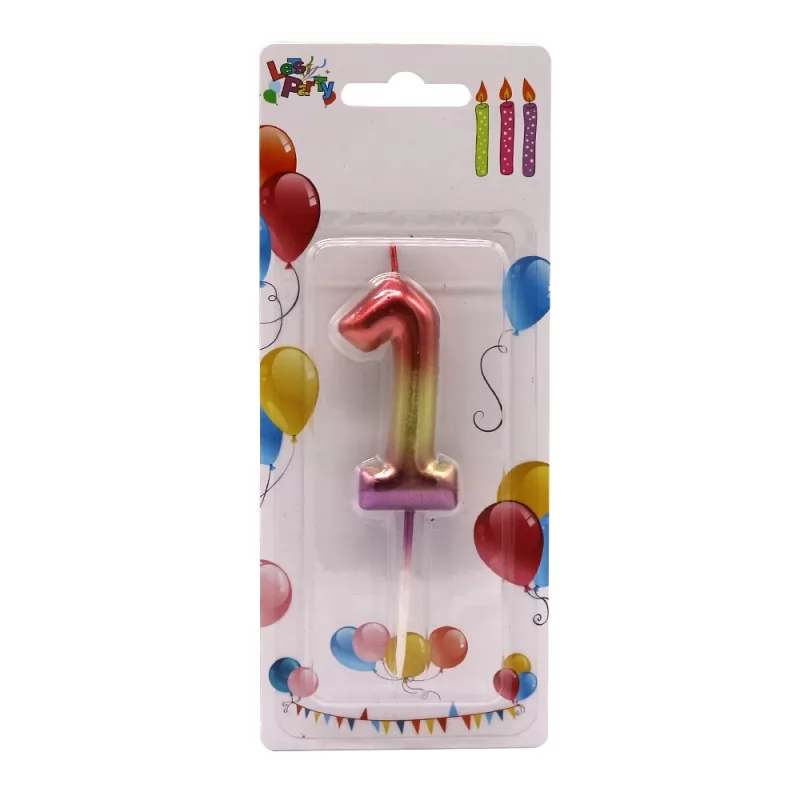 Color digital birthday cake candles