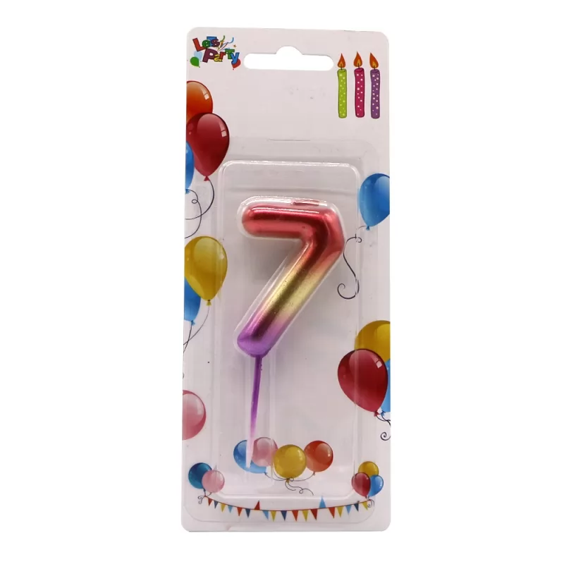 Color digital birthday cake candles