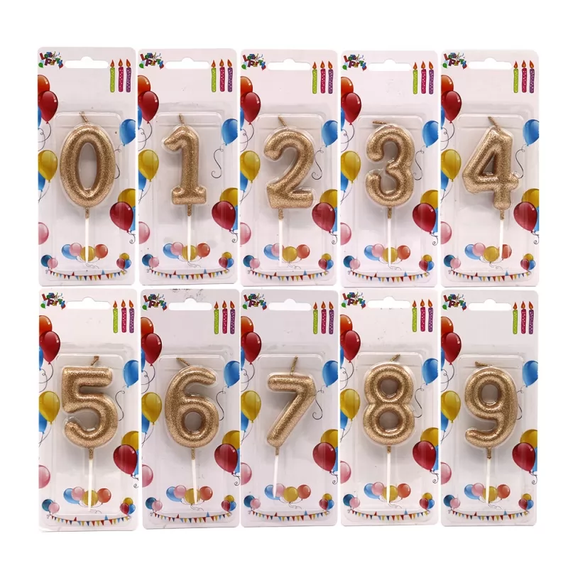 Party Shaped Glitter Magic Fancy Sparkling Star Number Candles