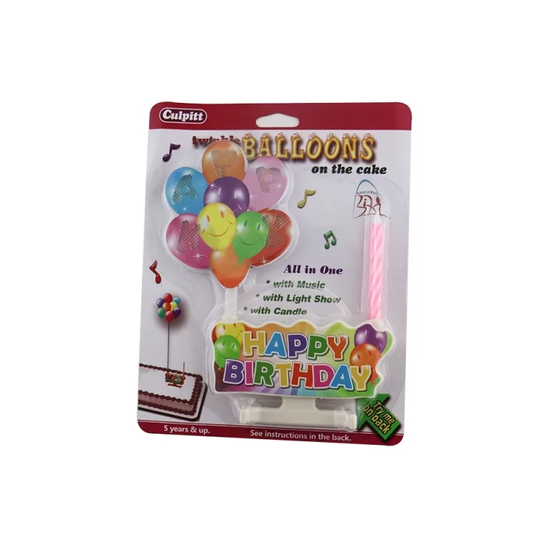 Balloon flashing singing happy birthday musical cake candle for party