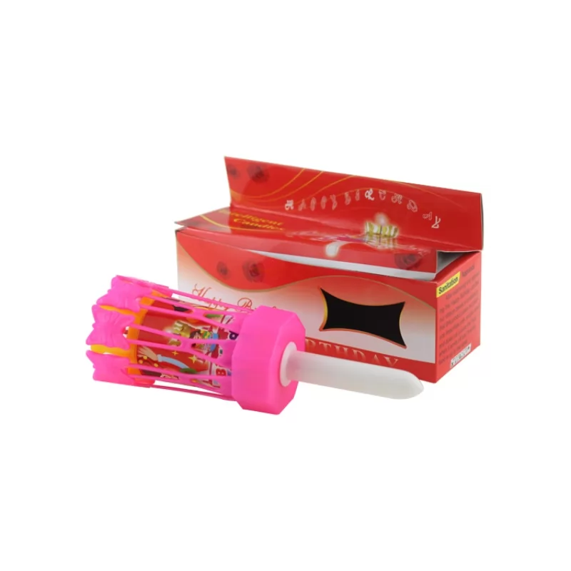 pink intelligent musical rotating birthday candle for birthday party