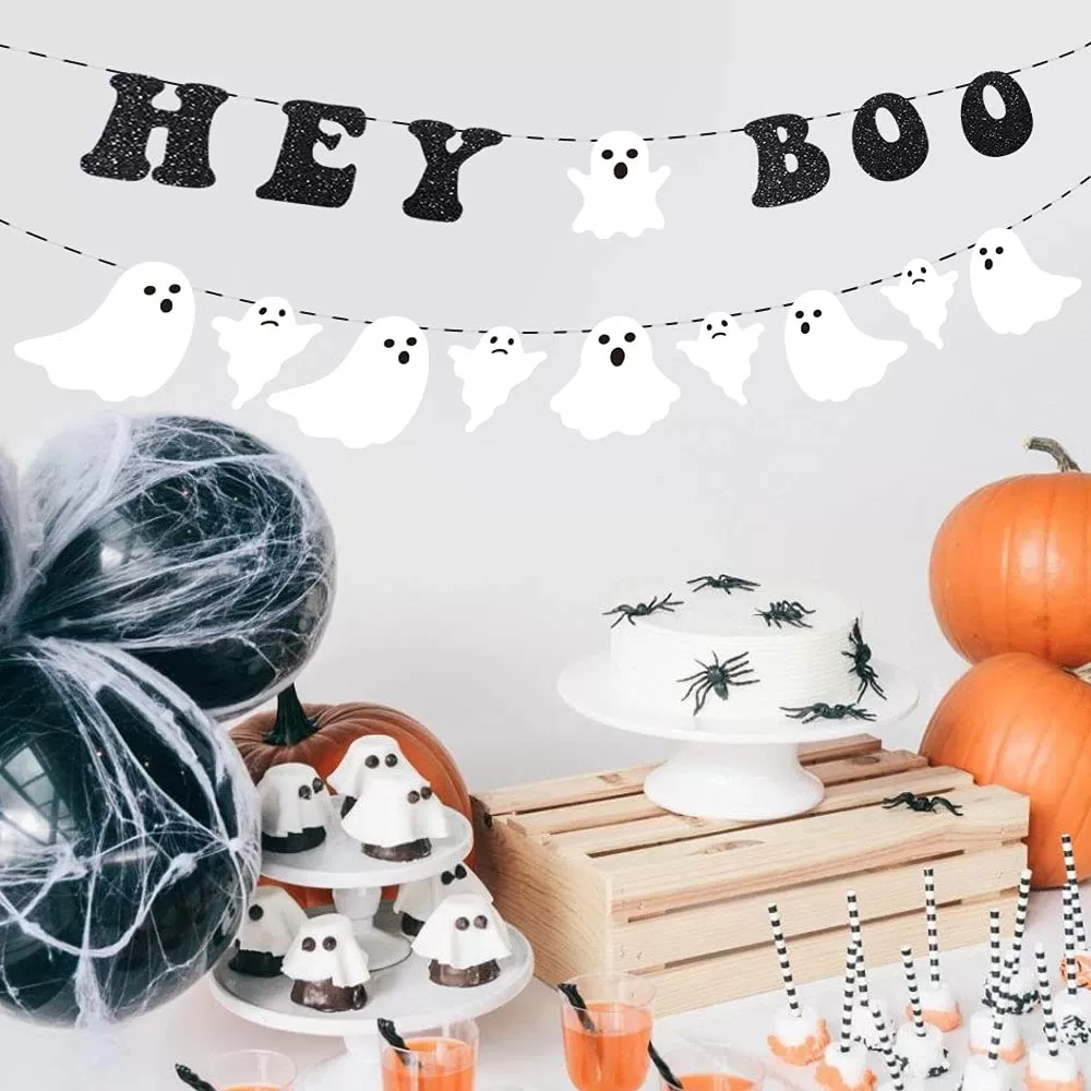 Hey Boo Banner Halloween Party Decorations