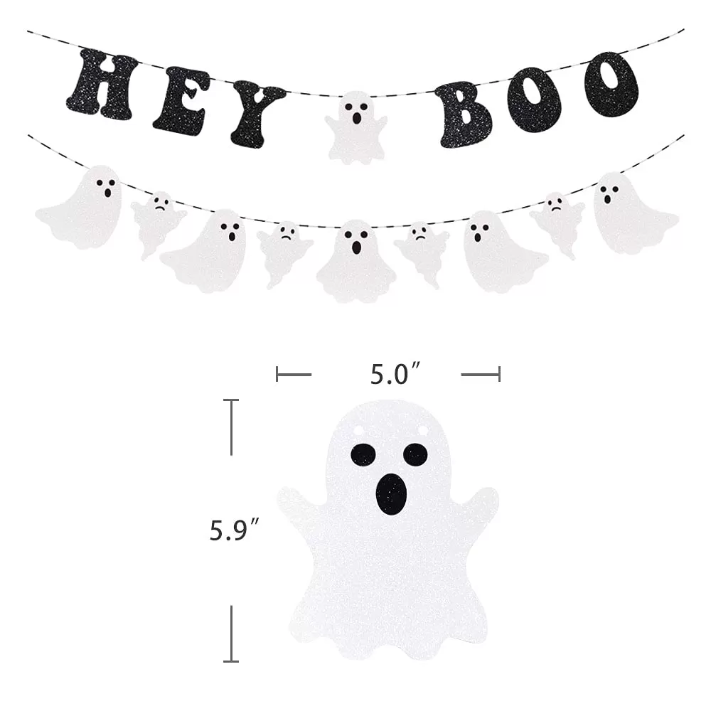 Hey Boo Banner Halloween Party Decorations
