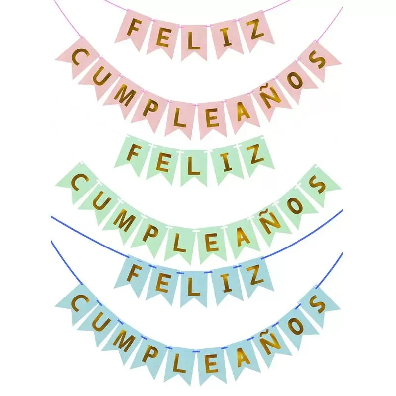 Colorful Feliz Cumpleanos Happy Birthday Banner