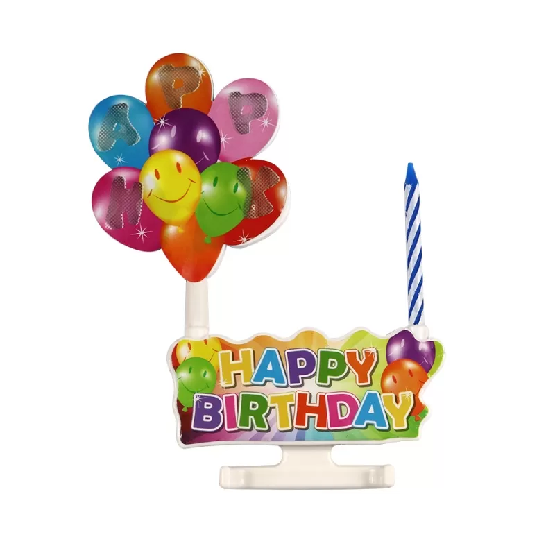 Balloon flashing singing happy birthday musical cake candle for party