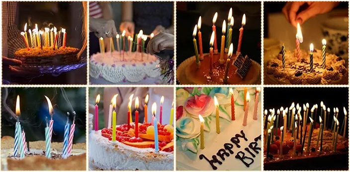 Happy birthday candle party long rod metal pencil candle slender cake candle