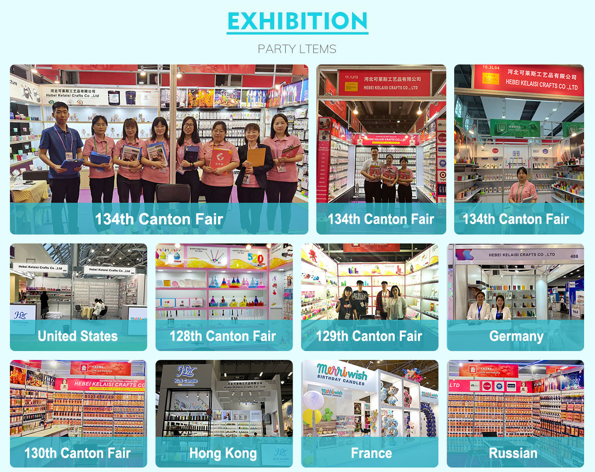 Hebei Kelaisi Arts and Crafts will bring birthday candles and party supplies to the Canton Fair