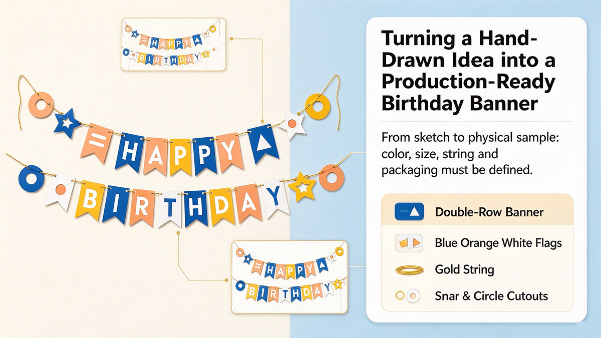 From Hand-Drawn Design to Production-Ready Sample: An Australian Birthday Banner Case Study From Hand-Drawn Design to Production-Ready Sample: An Australian Birthday Banner Case Study