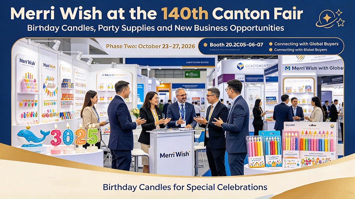 Merri Wish Showcases Birthday Candles at Canton Fair Merri Wish Showcases Birthday Candles at Canton Fair