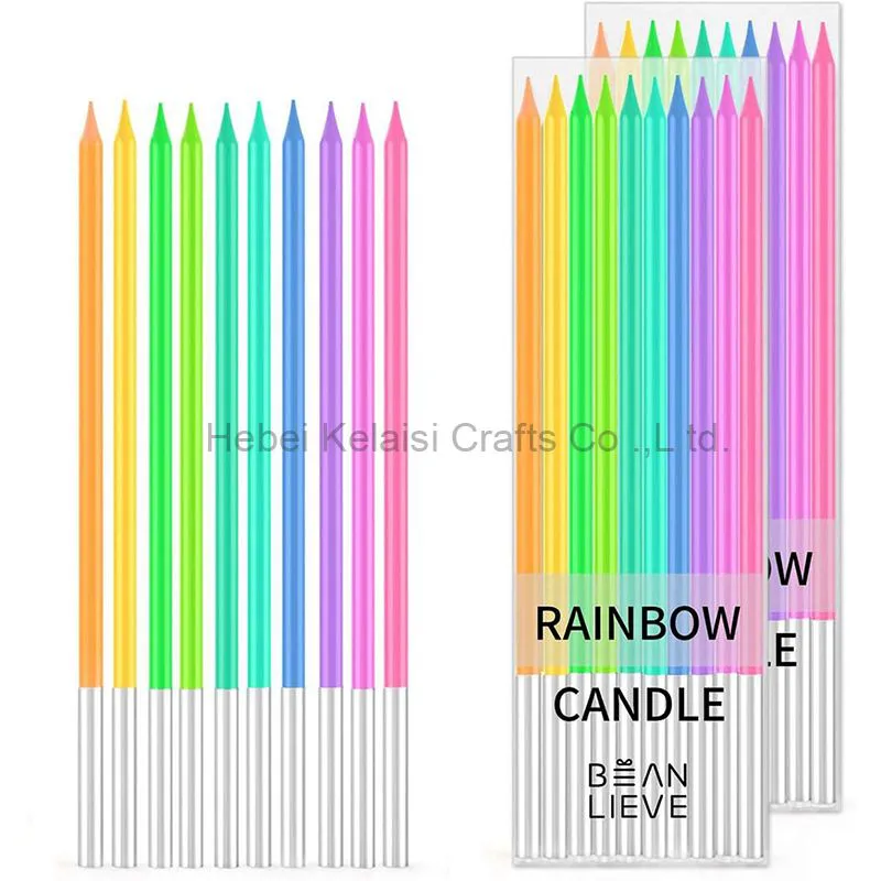 Colorful long rod cake candles