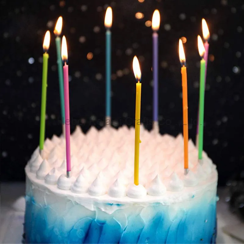 Colorful long rod cake candles