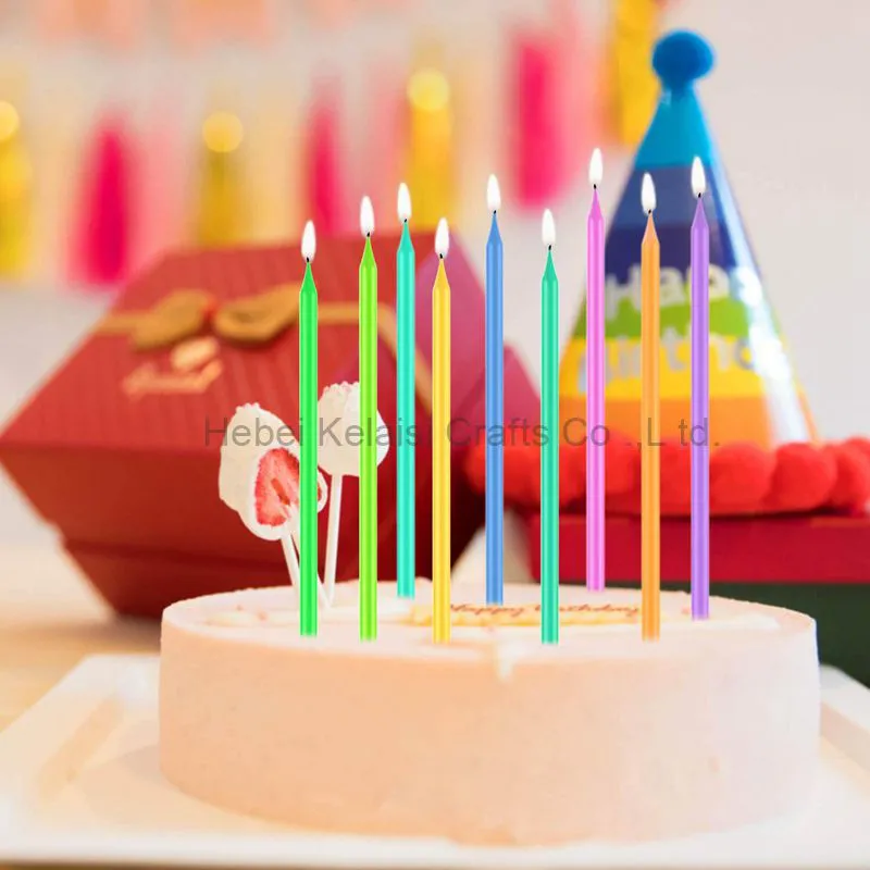 Colorful long rod cake candles