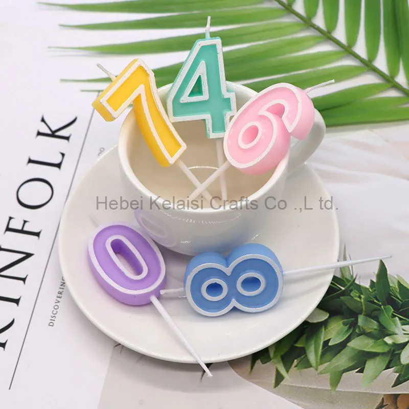 Macaron Colored Number Candles
