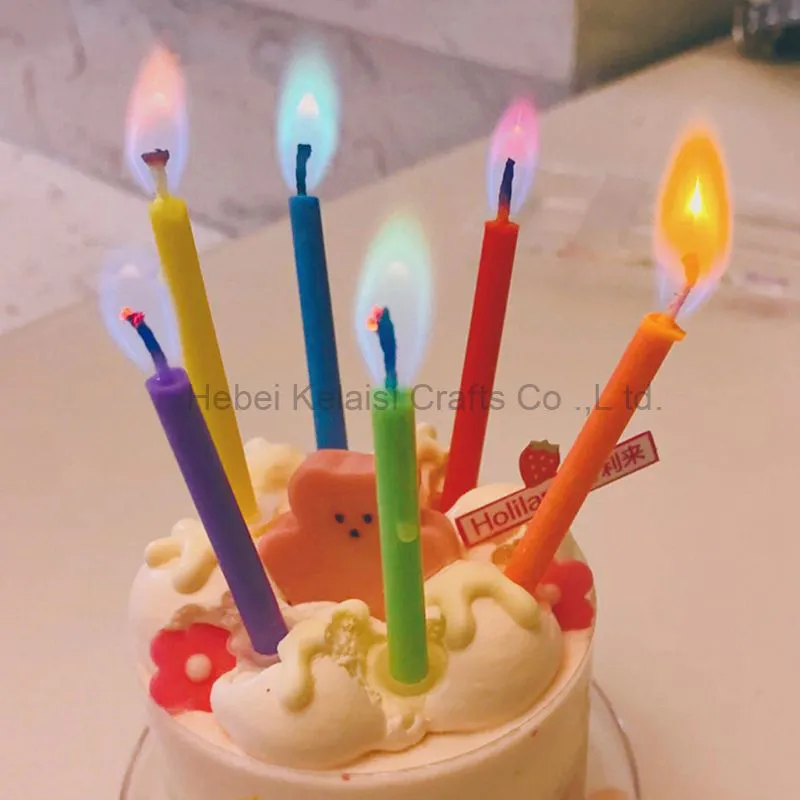 Color flame birthday candle