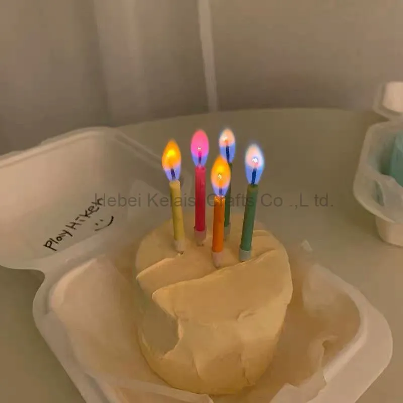 Color flame birthday candle