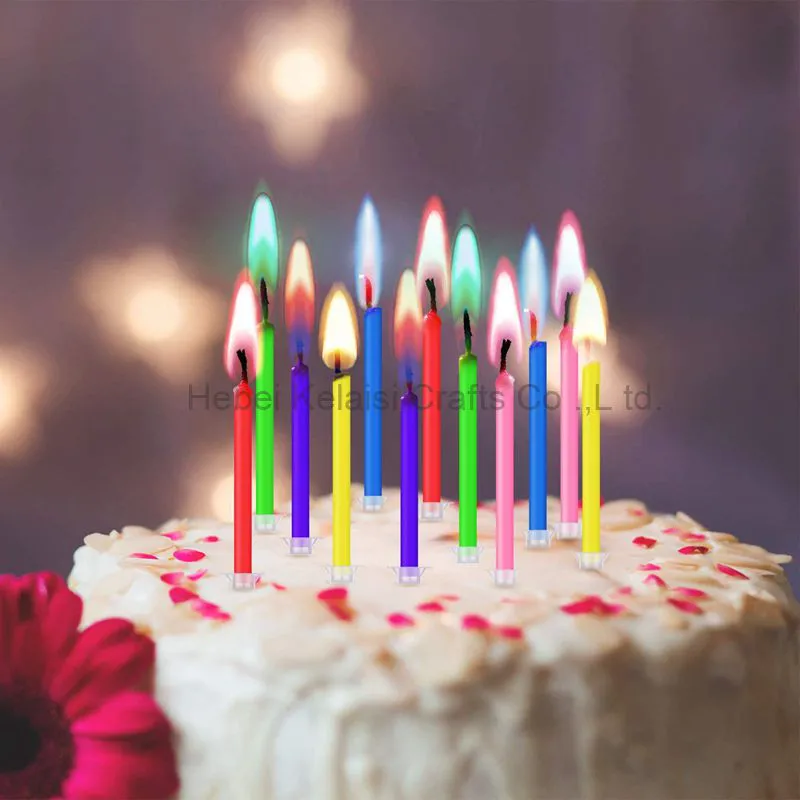 Color flame birthday candle