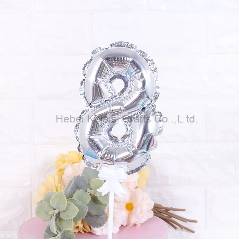 5 inch aluminum film digital balloon birthday cake with flag self-inflating balloon