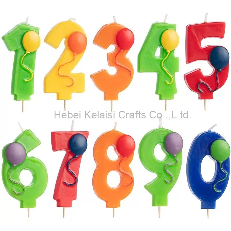 Colorful 0-9 Number Birthday Candles