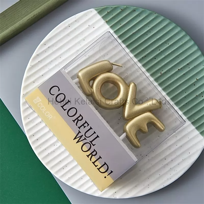 LOVE shape letter cake candle for Valentine's Day