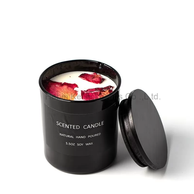 Classic Black Home Decoration Fragrance Candle Gift Set With Lid