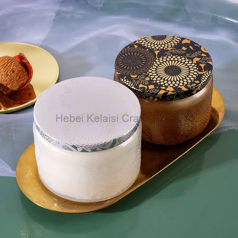embossed star cup scented candle gift set