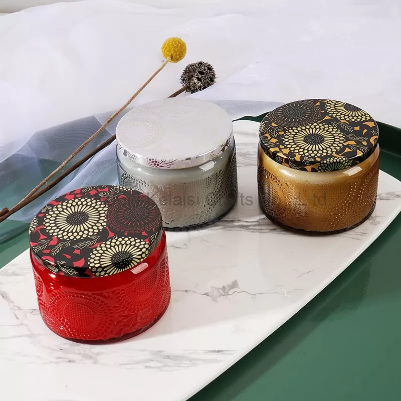 embossed star cup scented candle gift set