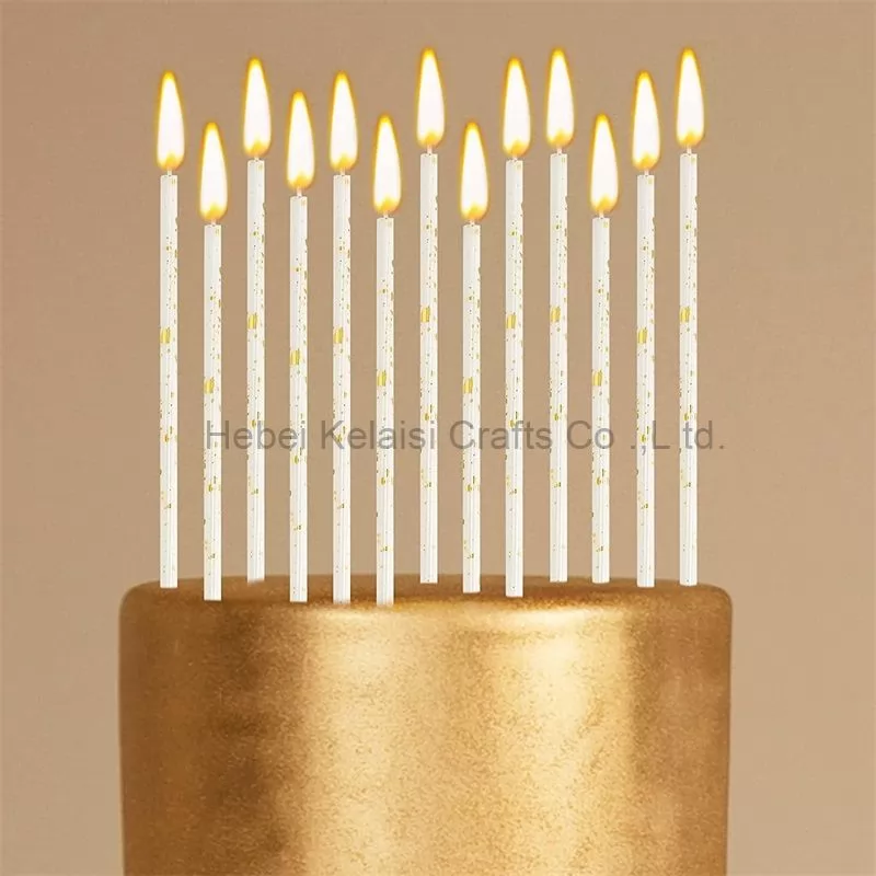 Happy birthday candle party long rod metal pencil candle slender cake candle