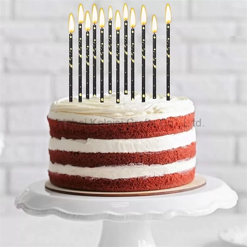 Happy birthday candle party long rod metal pencil candle slender cake candle