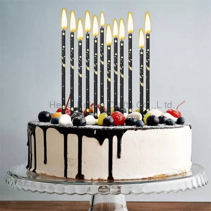 Happy birthday candle party long rod metal pencil candle slender cake candle