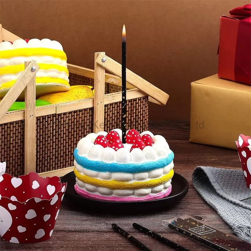 Happy birthday candle party long rod metal pencil candle slender cake candle