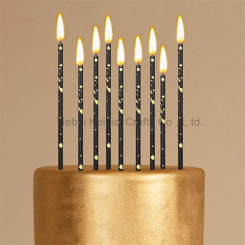 Happy birthday candle party long rod metal pencil candle slender cake candle