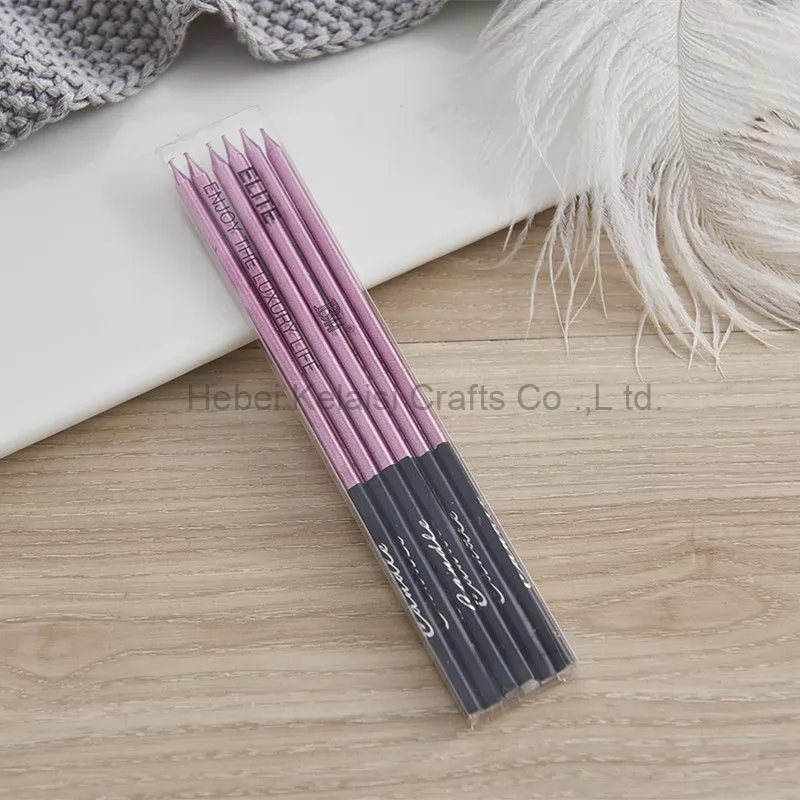 colored metallic pencil birthday party candles