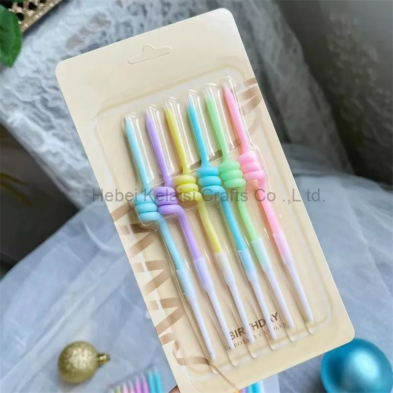 Rainbow Cake Candles for Birthday Decoration Twist Candles