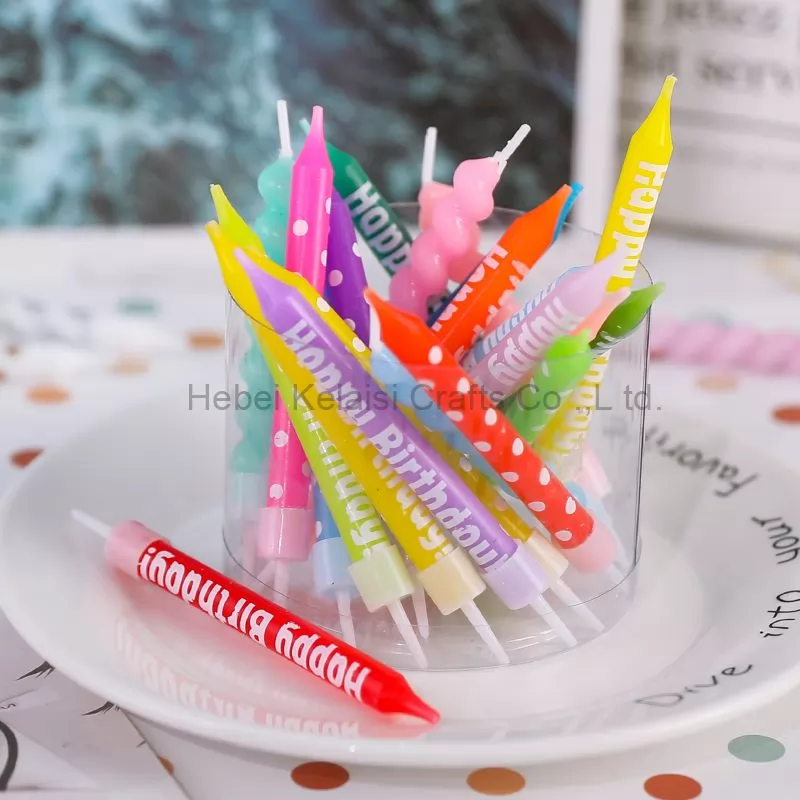 colorful polka dot short candles fashion metal print birthday cake thread candles
