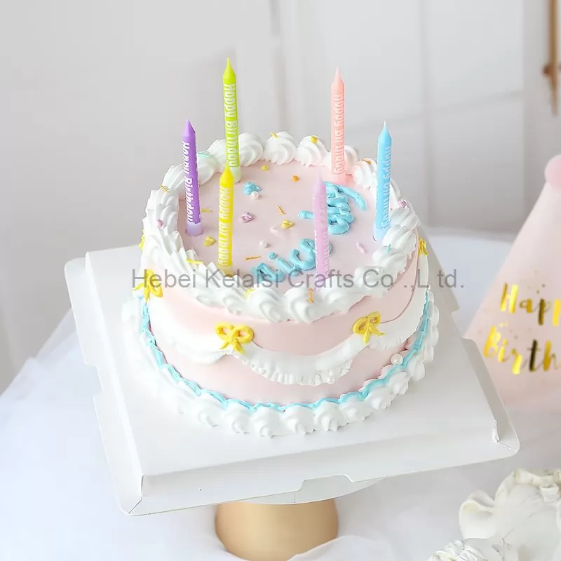 Alpha-printed mini birthday candle with macaron candy spiral birthday candle