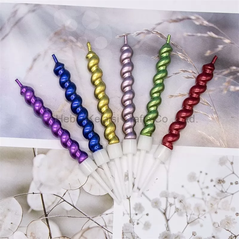 Rainbow spiral birthday candles party cake candles