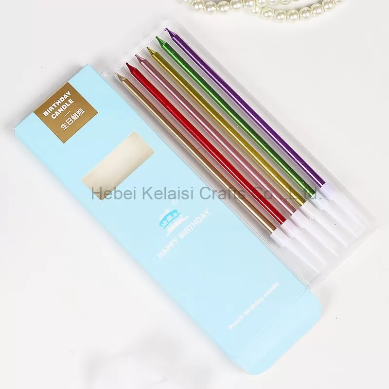 Long stick rainbow colored birthday candles wholesale color spiral birthday pencil candles