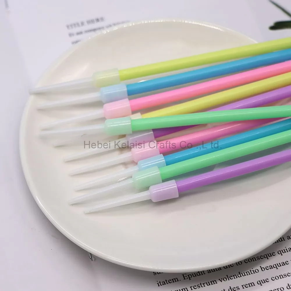 Long stick rainbow colored birthday candles wholesale color spiral birthday pencil candles