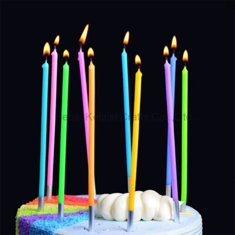 Rainbow color 10 pack birthday cake candle
