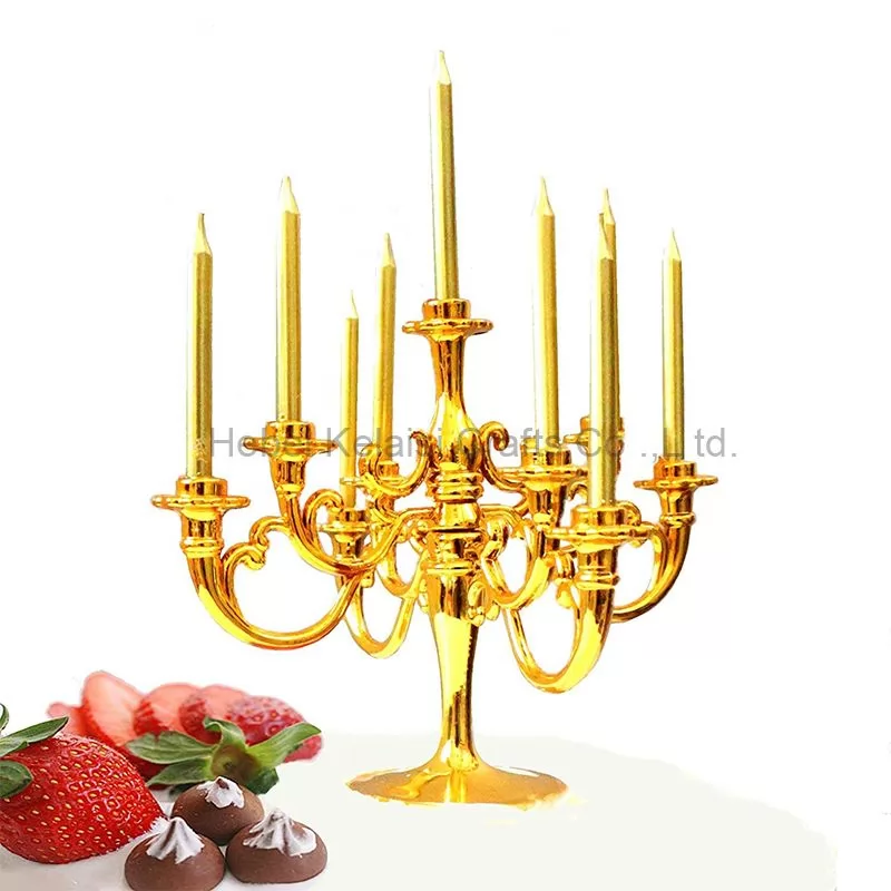 European romantic retro gold plastic creative birthday thread candle holder