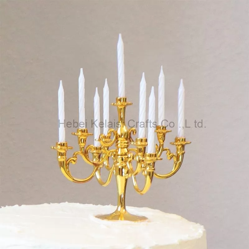 European romantic retro gold plastic creative birthday thread candle holder