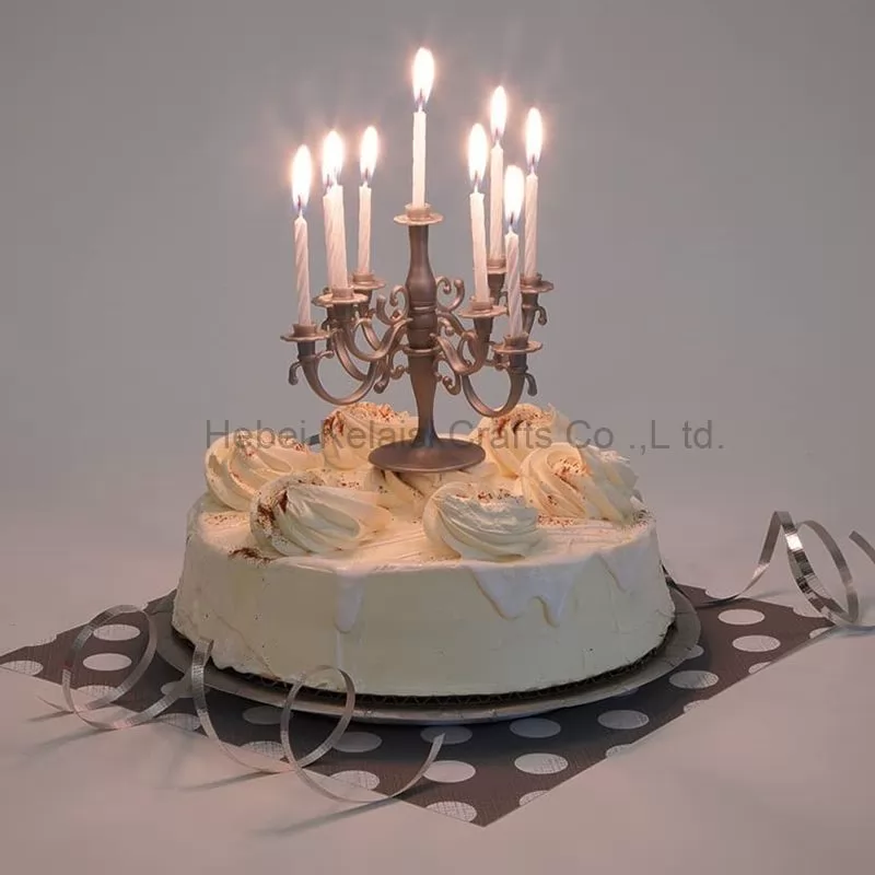 European romantic retro gold plastic creative birthday thread candle holder